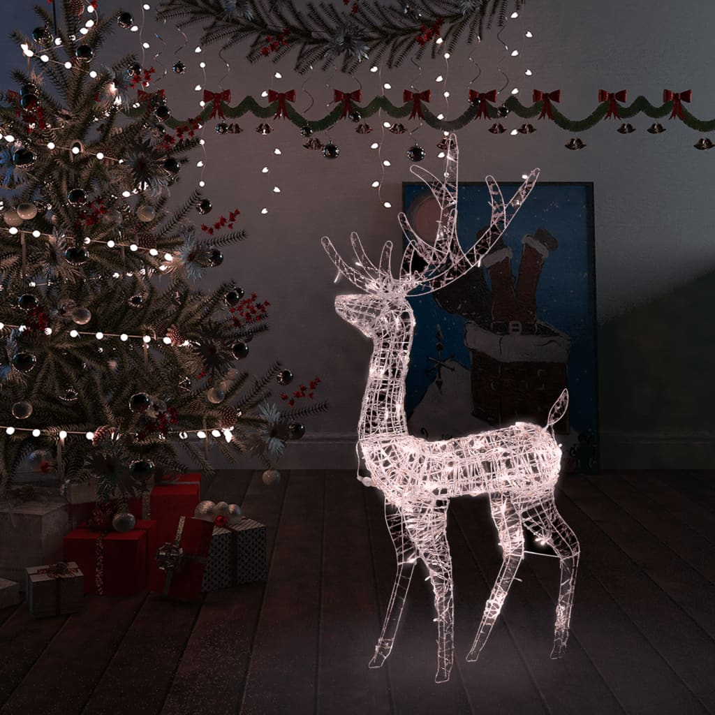 vidaXL Akrilni božićni ukrasni sob 140 LED lampica 120 cm tople bijele