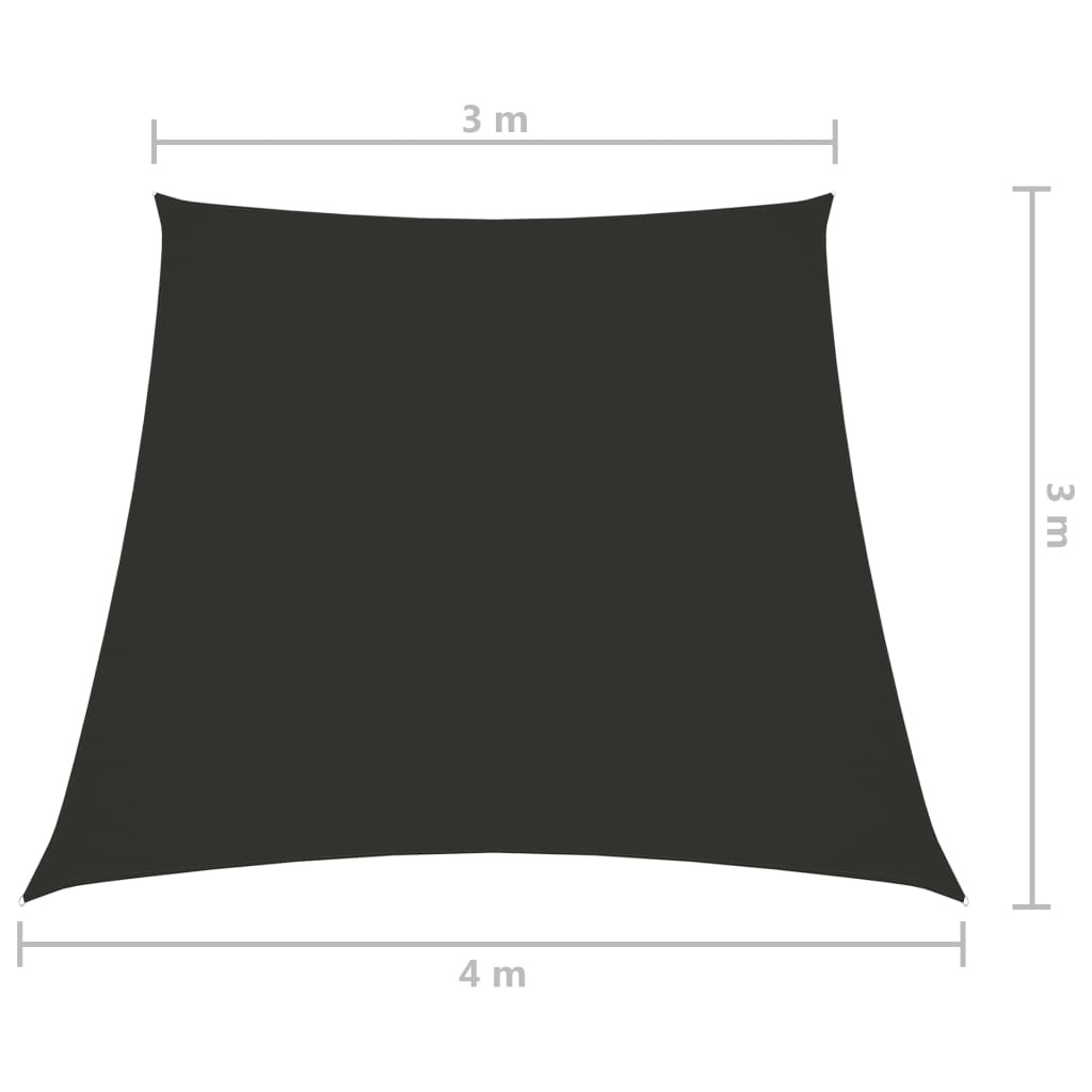 vidaXL Jedro za zaštitu od sunca od tkanine trapezno 3/4x3 m antracit
