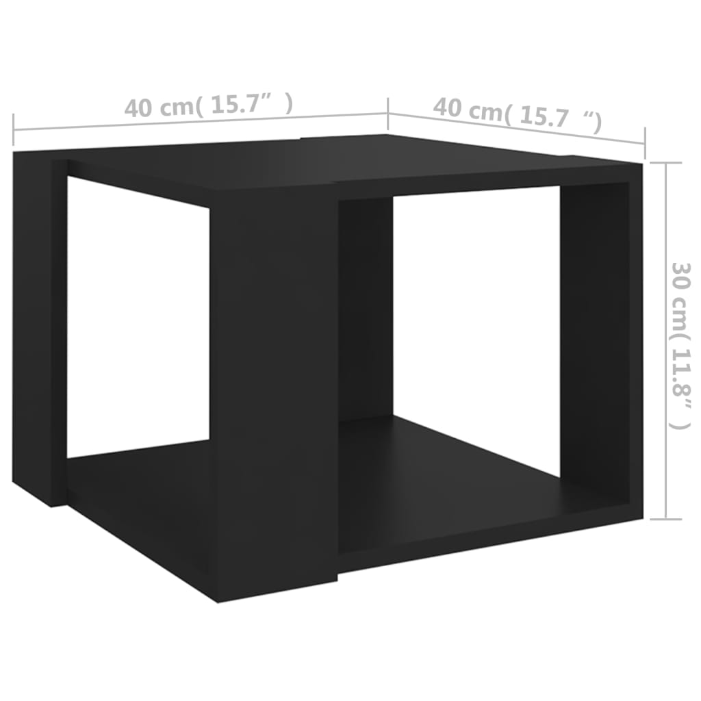 vidaXL Stolić za kavu crni 40 x 40 x 30 cm od konstruiranog drva