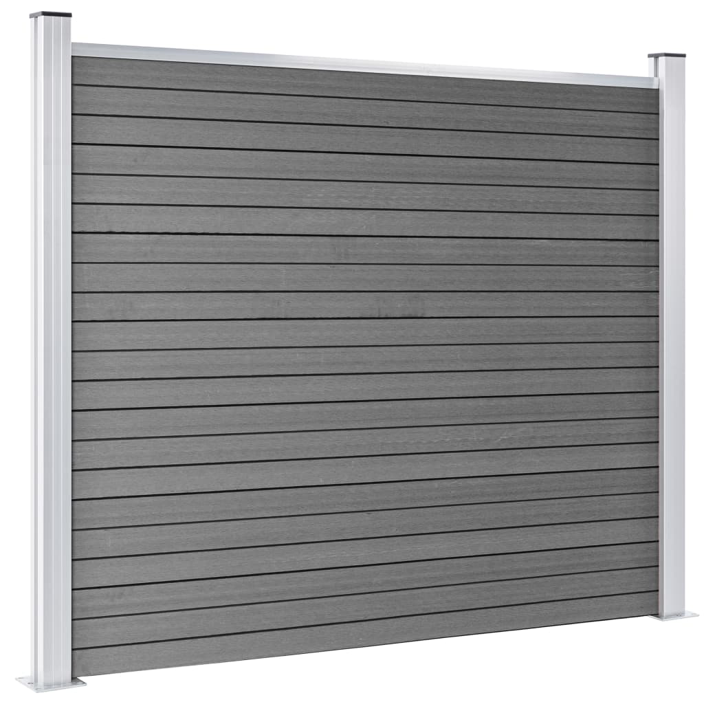 vidaXL Set panela za ogradu WPC 699 x 146 cm sivi