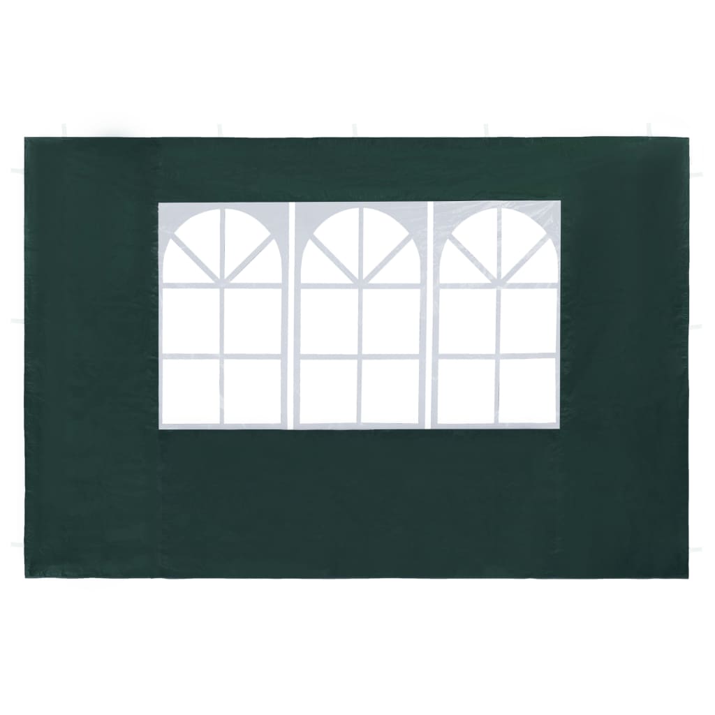 vidaXL Bočni zid za šator s prozorom 2 kom PE zeleni