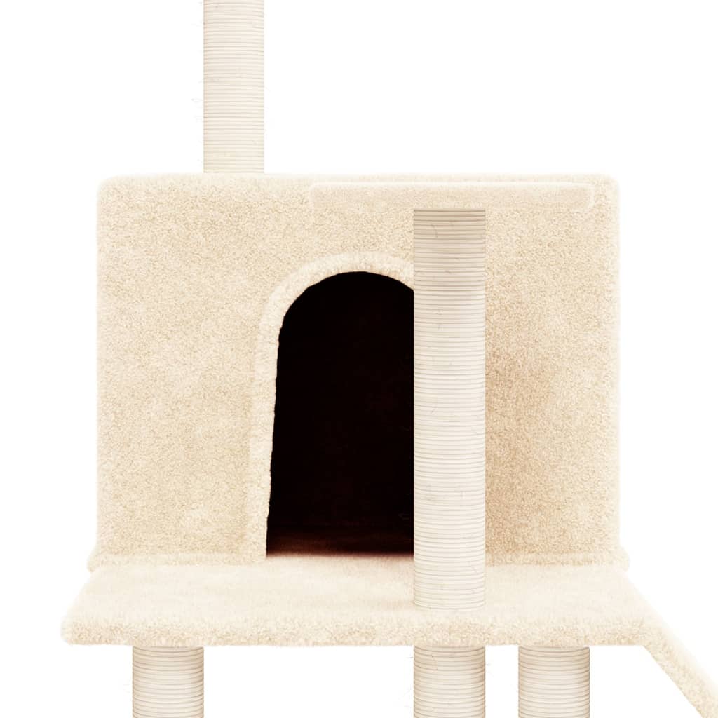 vidaXL Penjalica za mačke sa stupovima za grebanje krem 109 cm