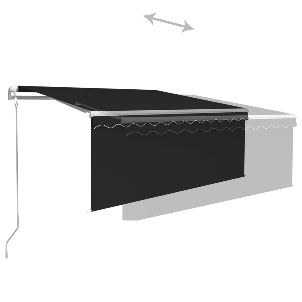 vidaXL Automatska tenda s roletom i senzorom LED 3 x 2,5 m antracit
