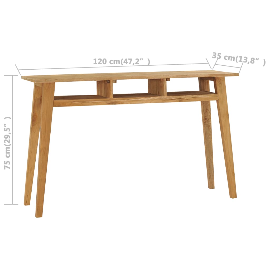 vidaXL Konzolni stol 120 x 35 x 75 cm od masivne tikovine