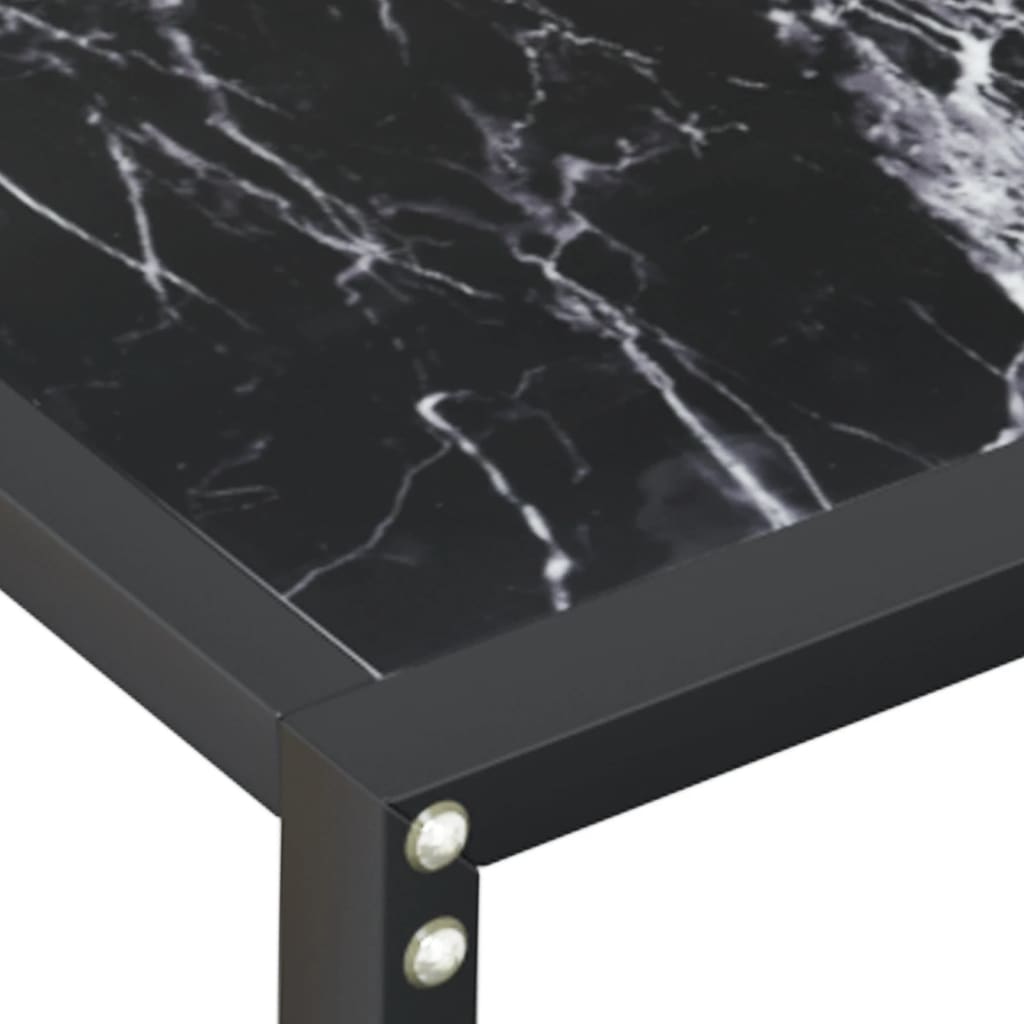 vidaXL Konzolni stol boja crnog mramora 180x35x75,5 cm kaljeno staklo