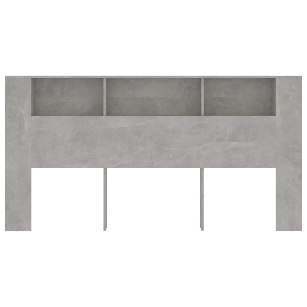 vidaXL Uzglavlje s ormarićem siva boja betona 200 x 18,5 x 104,5 cm