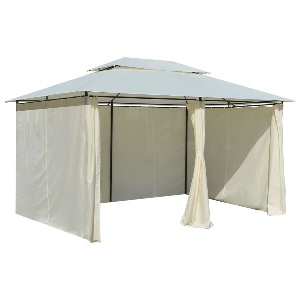 vidaXL Vrtni šator sa zavjesama 4 x 3 m bijeli