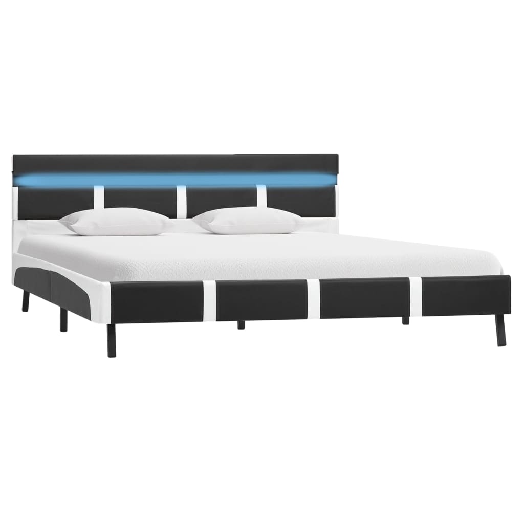 vidaXL Okvir za krevet od umjetne kože s LED svjetlom sivi 120x200 cm