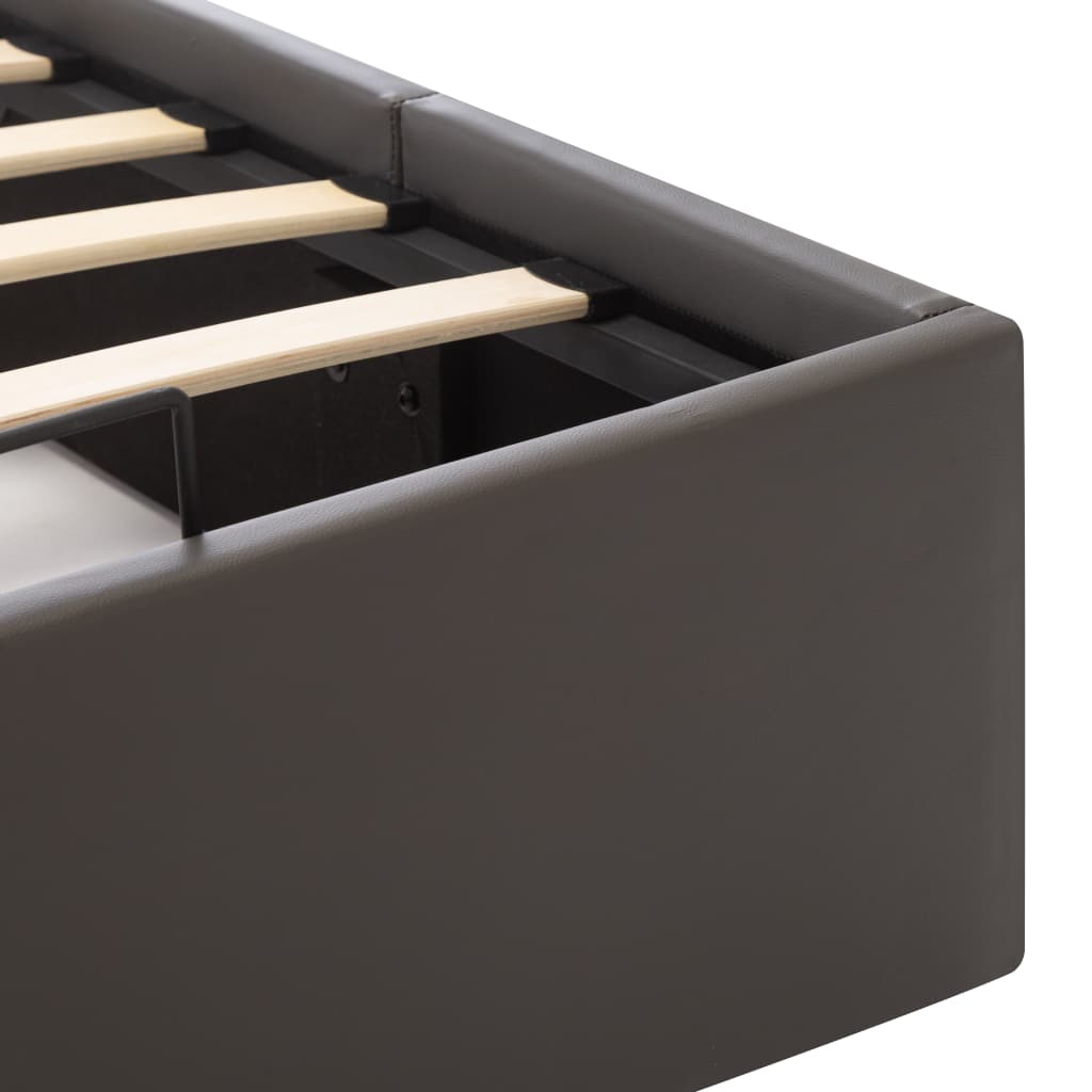 vidaXL Hidraulični okvir za krevet od umjetne kože sivi 100 x 200 cm