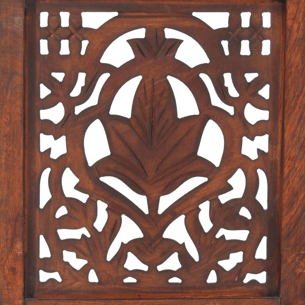 vidaXL Sobna pregrada s 5 panela smeđa 200x165 cm masivno drvo manga