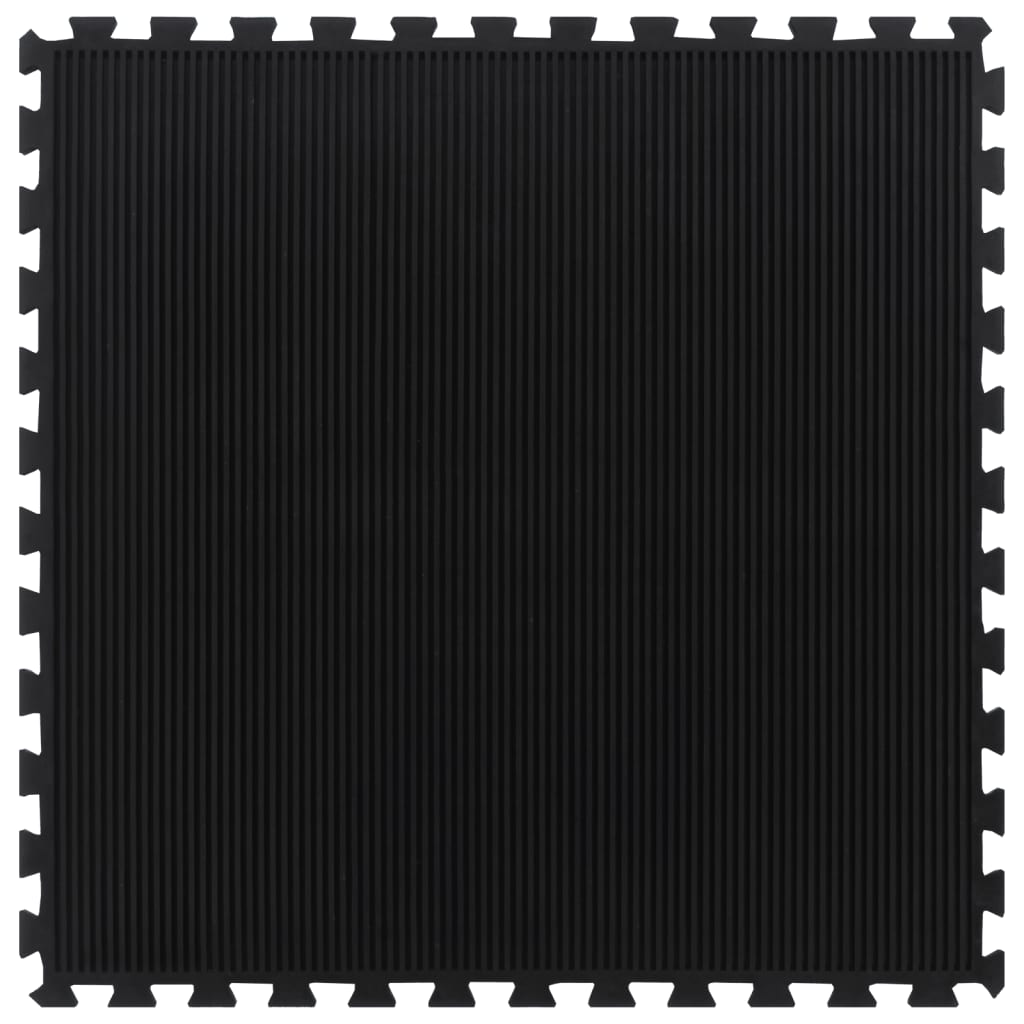 vidaXL Gumena podna pločica crna 12 mm 100 x 100 cm