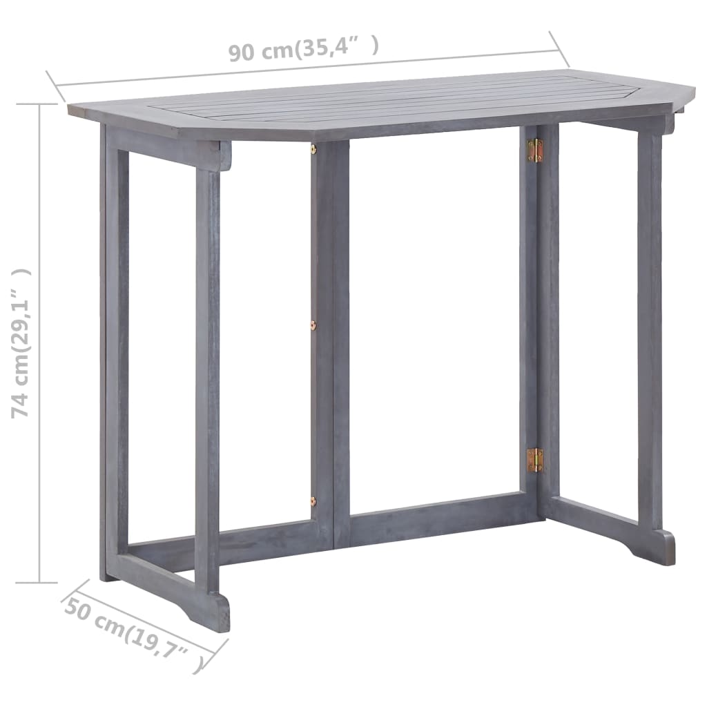 vidaXL Sklopivi balkonski stol 90x50x74 cm masivno bagremovo drvo