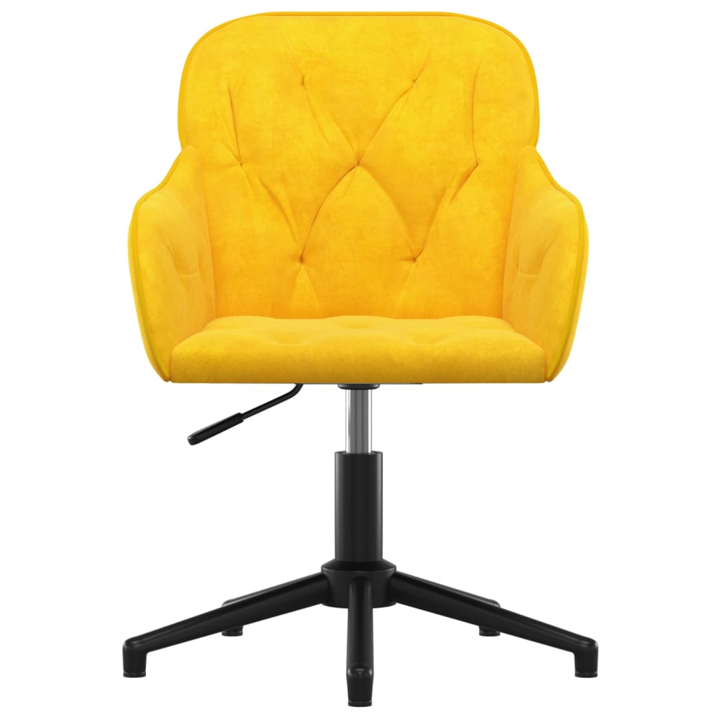 vidaXL Okretna uredska stolica žuta baršunasta