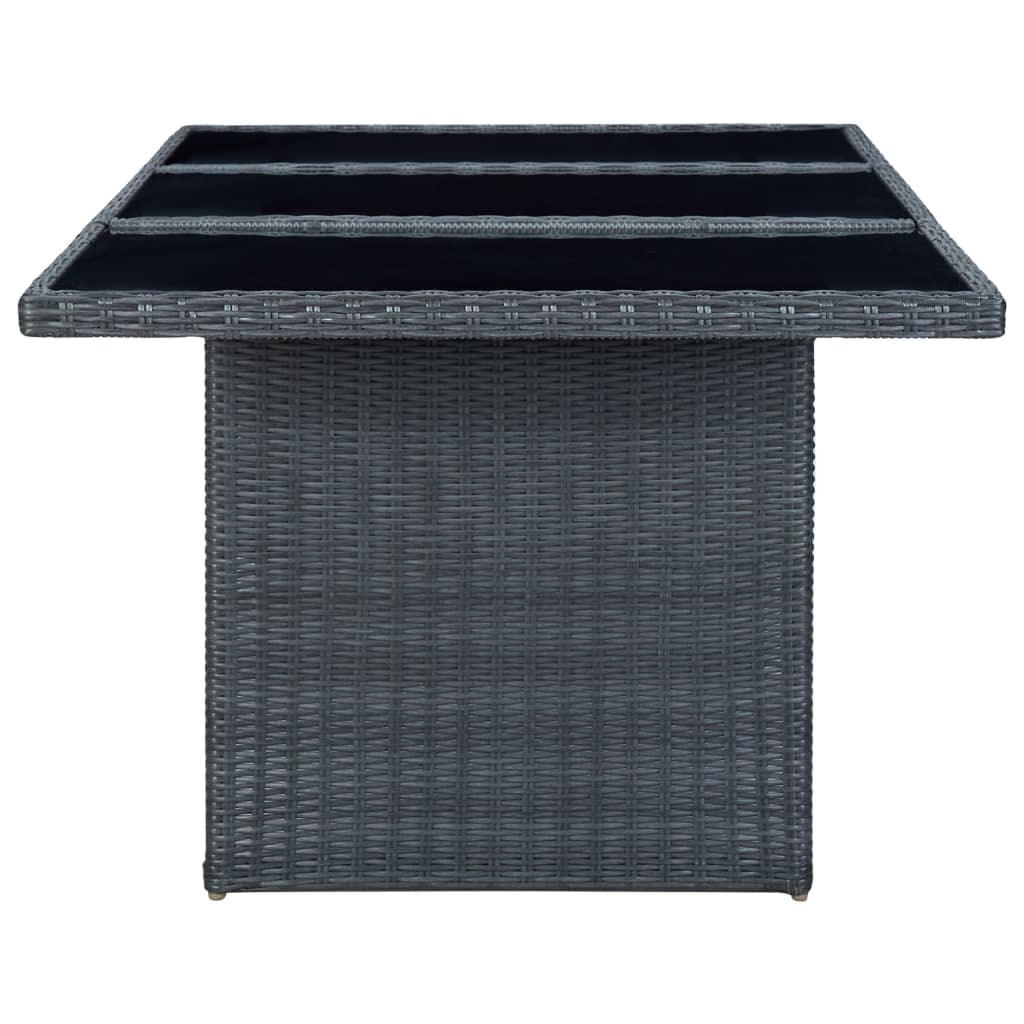 vidaXL Vrtni stol tamnosivi od poliratana i kaljenog stakla