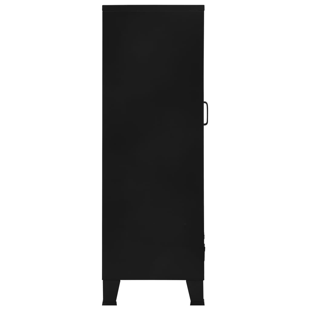 vidaXL Uredski ormarić s mrežastim vratima crni 75x40x120 cm čelični