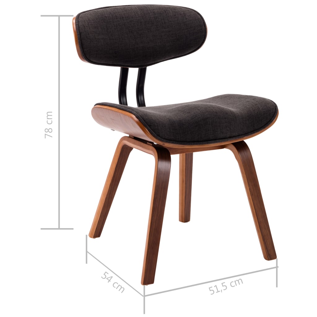 vidaXL Blagovaonske stolice od savijenog drva i tkanine 2 kom sive