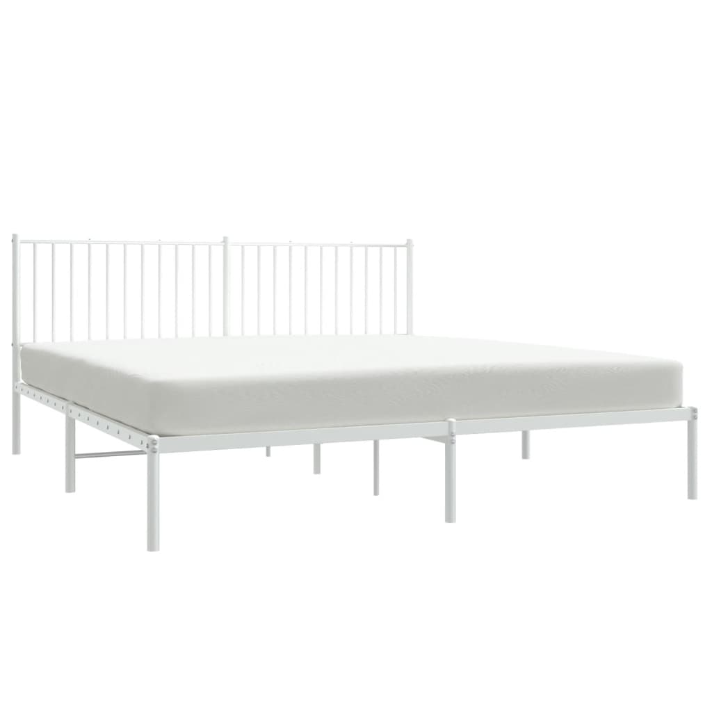 vidaXL Metalni okvir za krevet s uzglavljem bijeli 180x200 cm