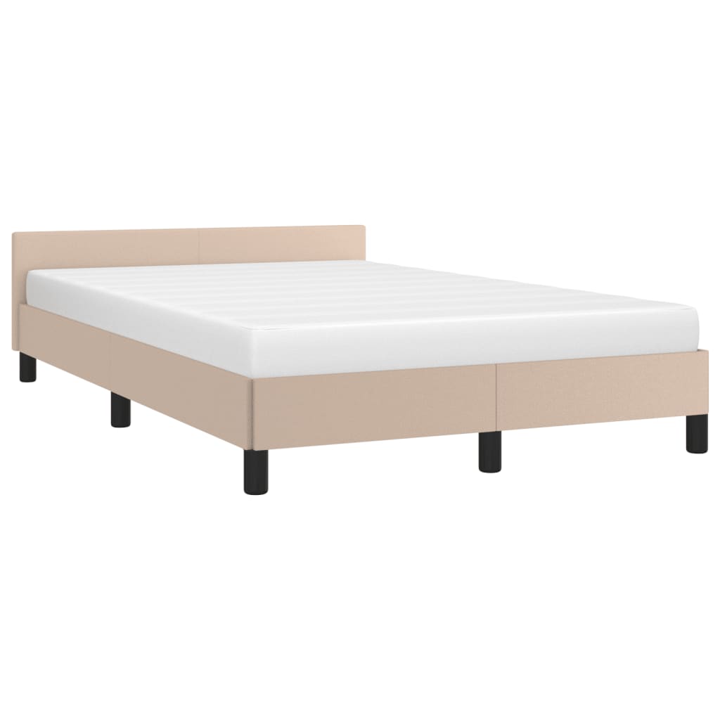 vidaXL Okvir kreveta s uzglavljem cappuccina 120x190cm od umjetne kože