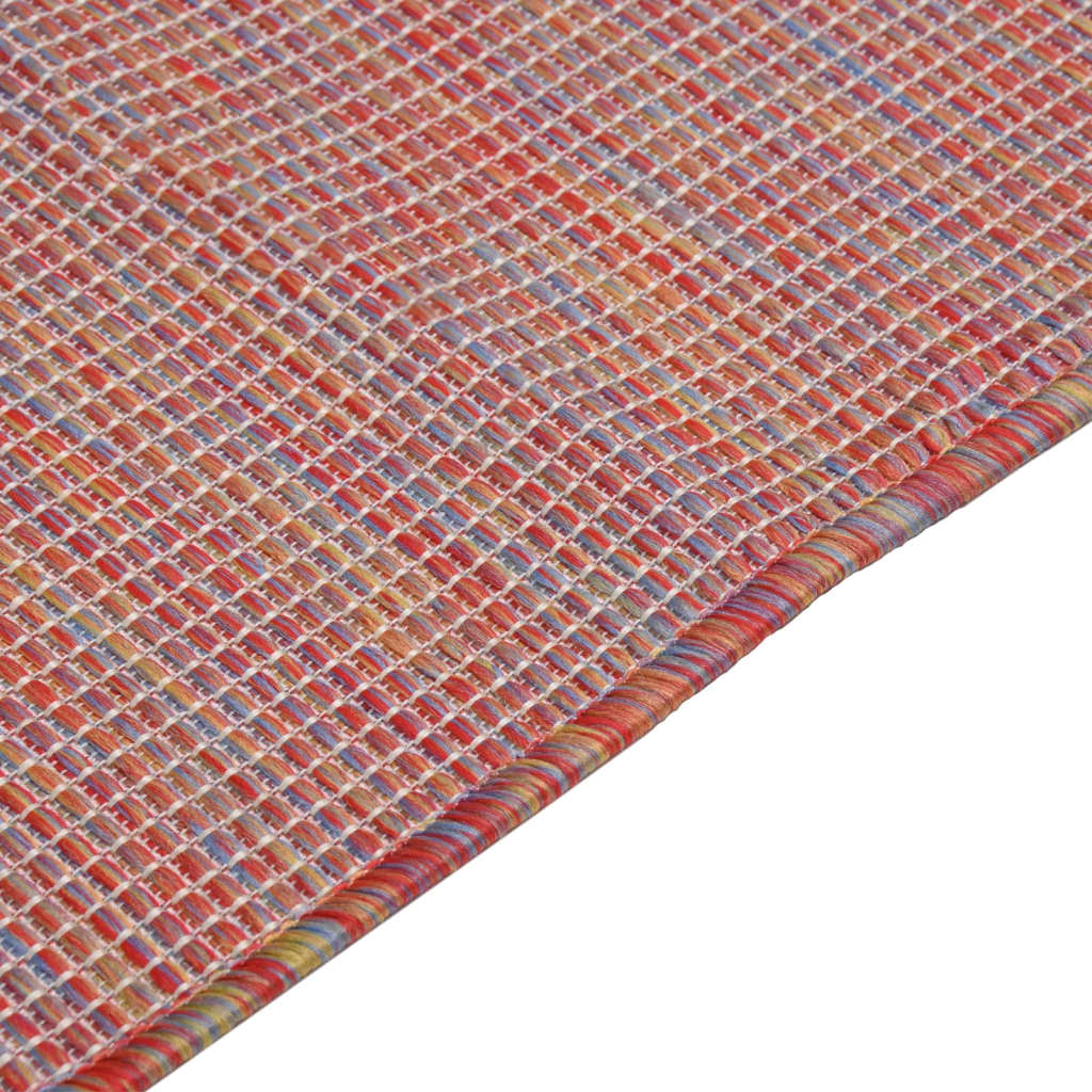 vidaXL Vanjski tepih ravnog tkanja 80 x 250 cm crveni