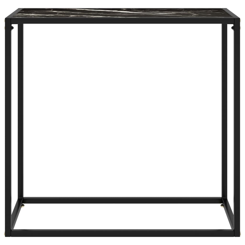 vidaXL Konzolni stol crni 80 x 35 x 75 cm od kaljenog stakla