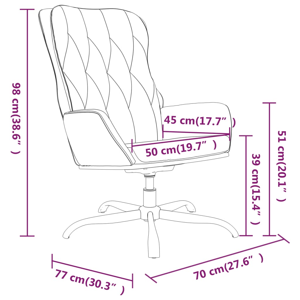 vidaXL Stolica za opuštanje od umjetne kože antracit siva