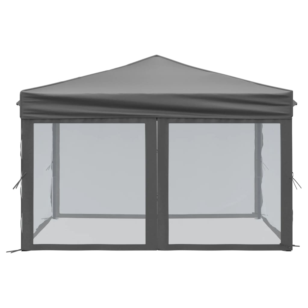 vidaXL Sklopivi šator za zabave s bočnim zidovima 3 x 3 m antracit