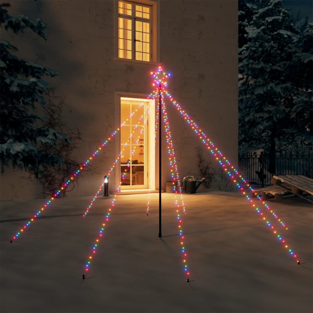 vidaXL Božićno drvce sa svjetlima 400 LED žarulja raznobojno 2,5 m