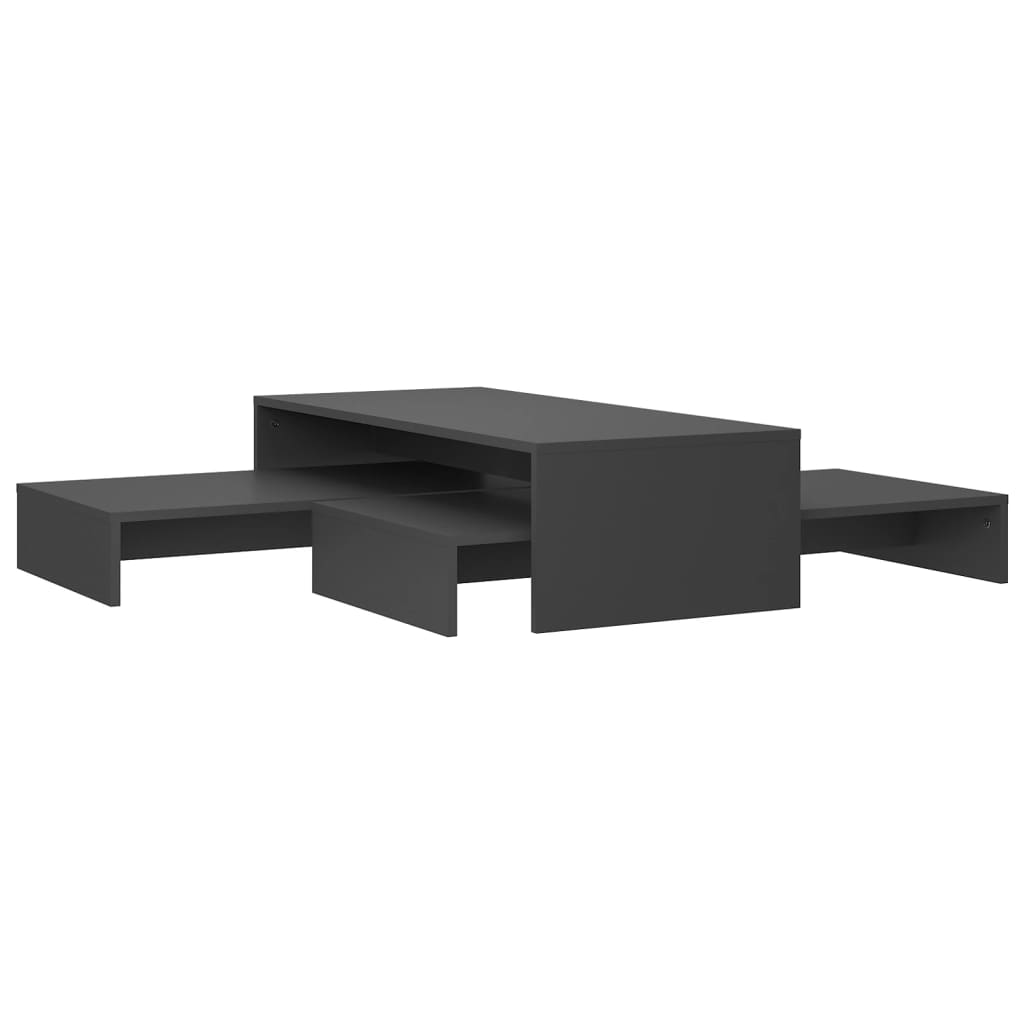 vidaXL Set uklapajućih stolića za kavu sivi 100x100x26,5 cm od iverice