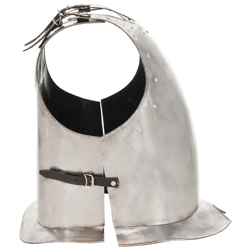 vidaXL Replika srednjovjekovnog viteškog oklopa LARP srebrna čelična