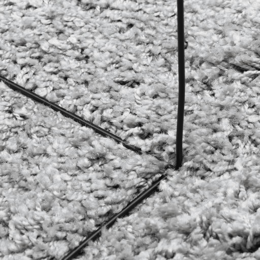 vidaXL Čupavi tepih PAMPLONA s visokim vlaknima moderni sivi Ø 280 cm