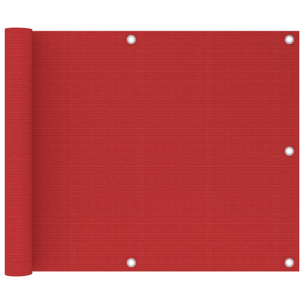 vidaXL Balkonski zastor crveni 75 x 500 cm HDPE