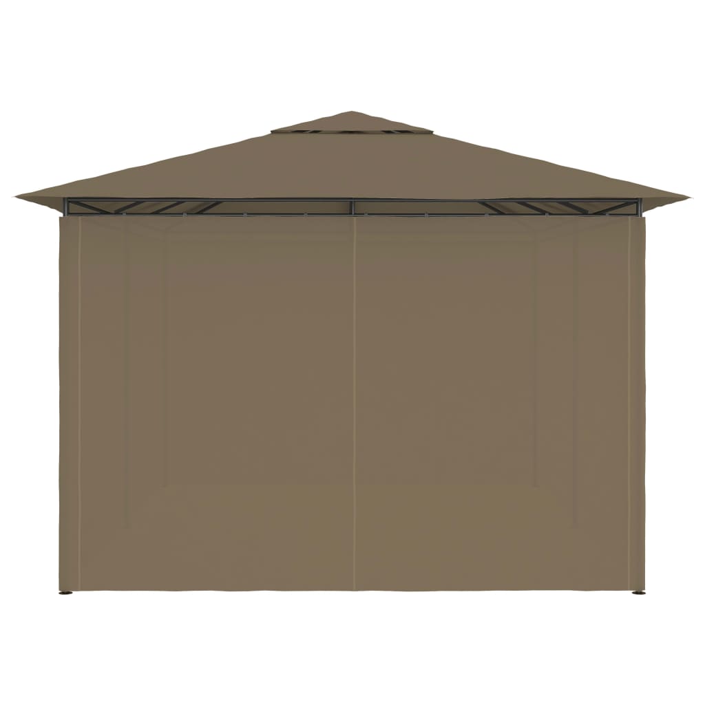 vidaXL Vrtni šator sa zavjesama 4 x 3 m smeđe-sivi 180 g/m²