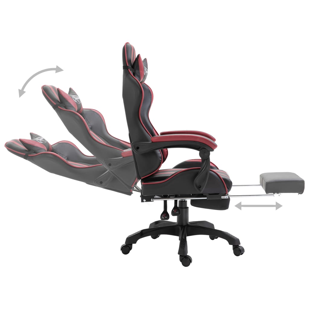 vidaXL Igraća stolica od umjetne kože s osloncem za noge boja vina