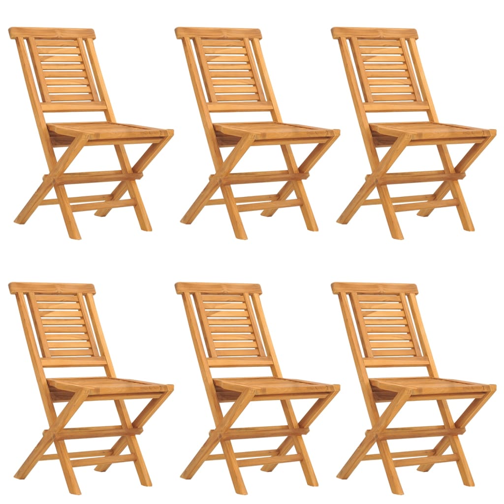 vidaXL Sklopive vrtne stolice 6 kom 47x63x90 cm od masivne tikovine