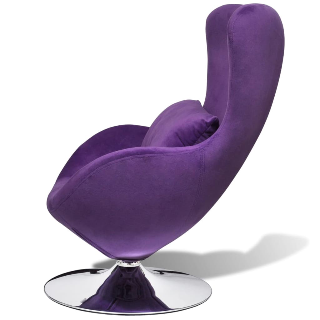 vidaXL Okretna jajolika stolica s jastukom ljubičasta baršunasta