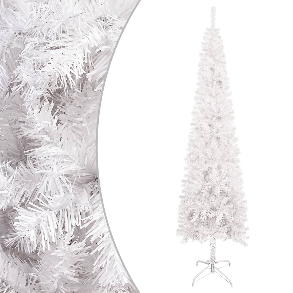 vidaXL Tanko osvijetljeno božićno drvce bijelo 120 cm