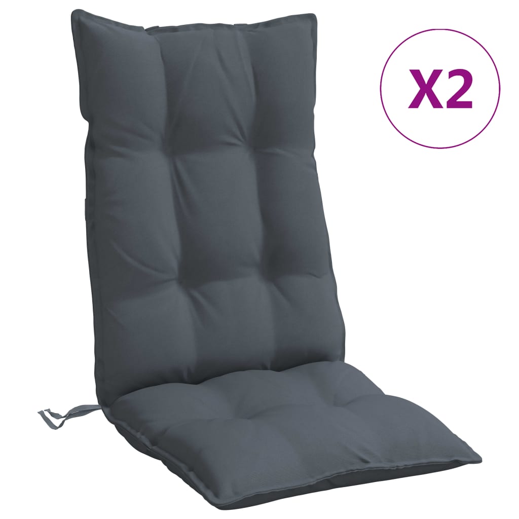 vidaXL Jastuci za stolicu s visokim naslonom 2 kom antracit tkanina