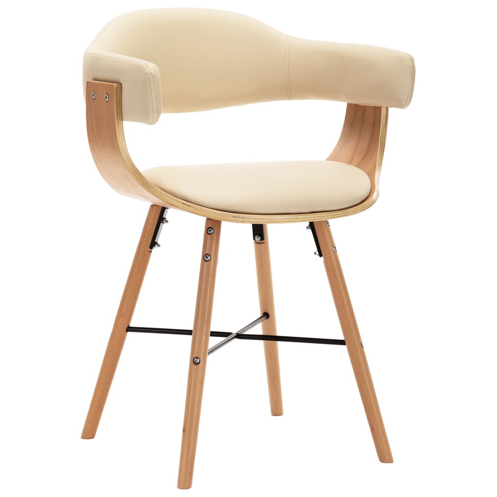 vidaXL Blagovaonske stolice od umjetne kože i drva 6 kom krem