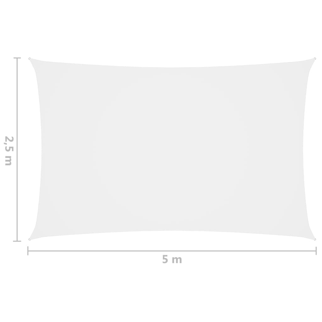 vidaXL Jedro protiv sunca od tkanine Oxford pravokutno 2,5x5 m bijelo