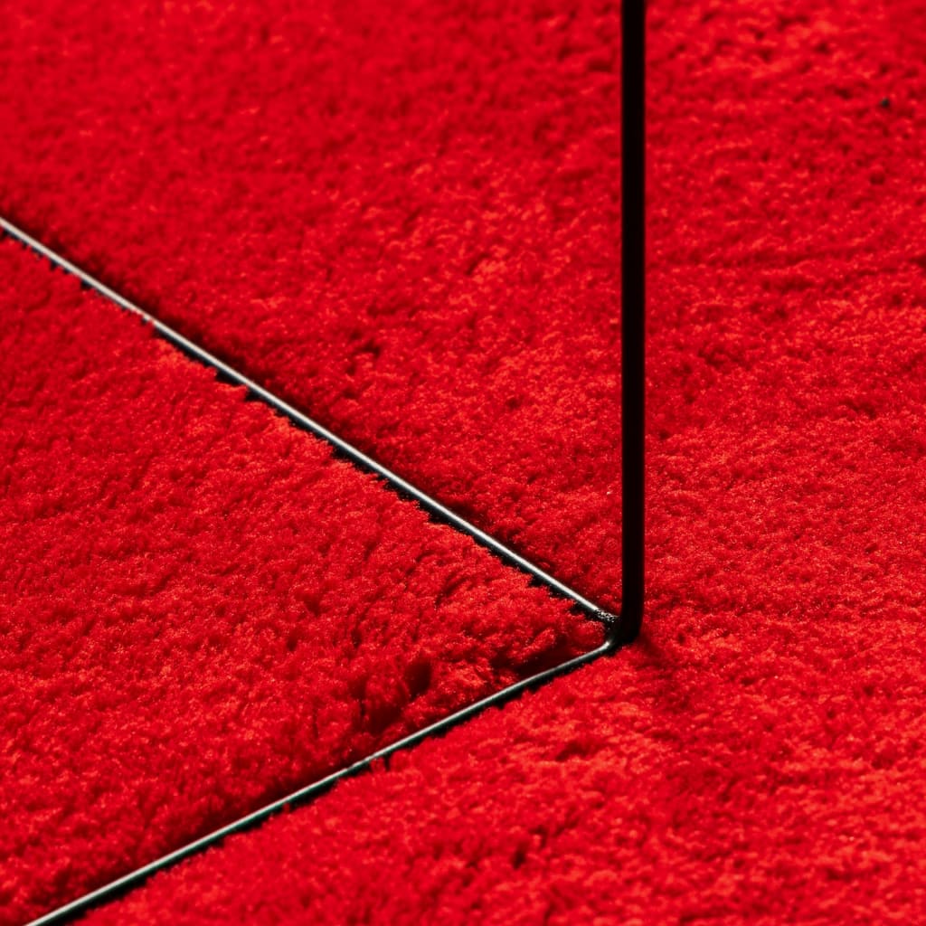 vidaXL Tepih HUARTE kratkih vlakana mekani i perivi crveni Ø 120 cm