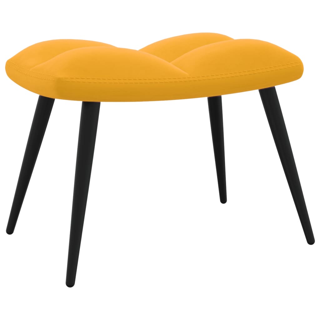 vidaXL Stolica za opuštanje s osloncem za noge boja senfa baršunasta