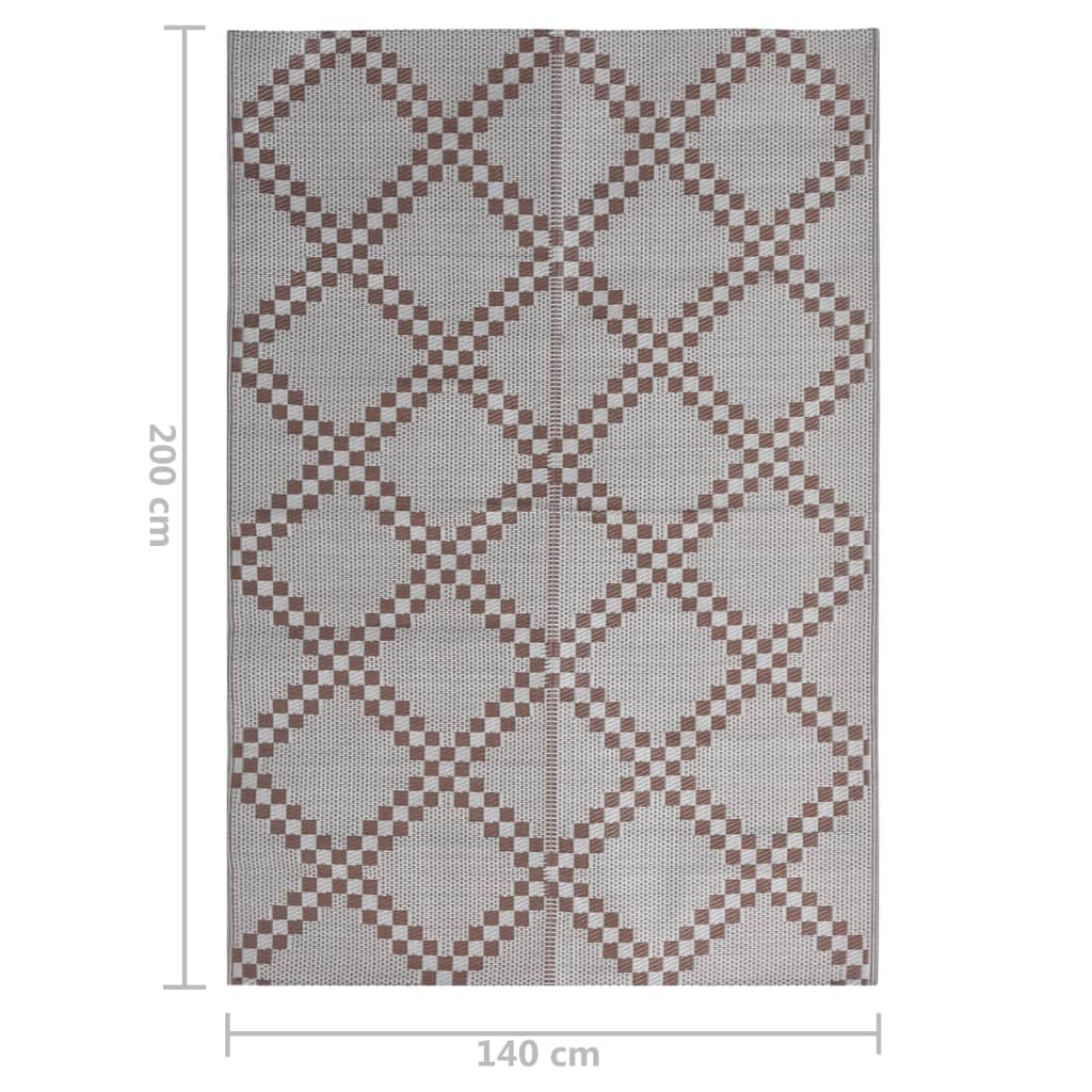 vidaXL Vanjski tepih smeđi 140 x 200 cm PP