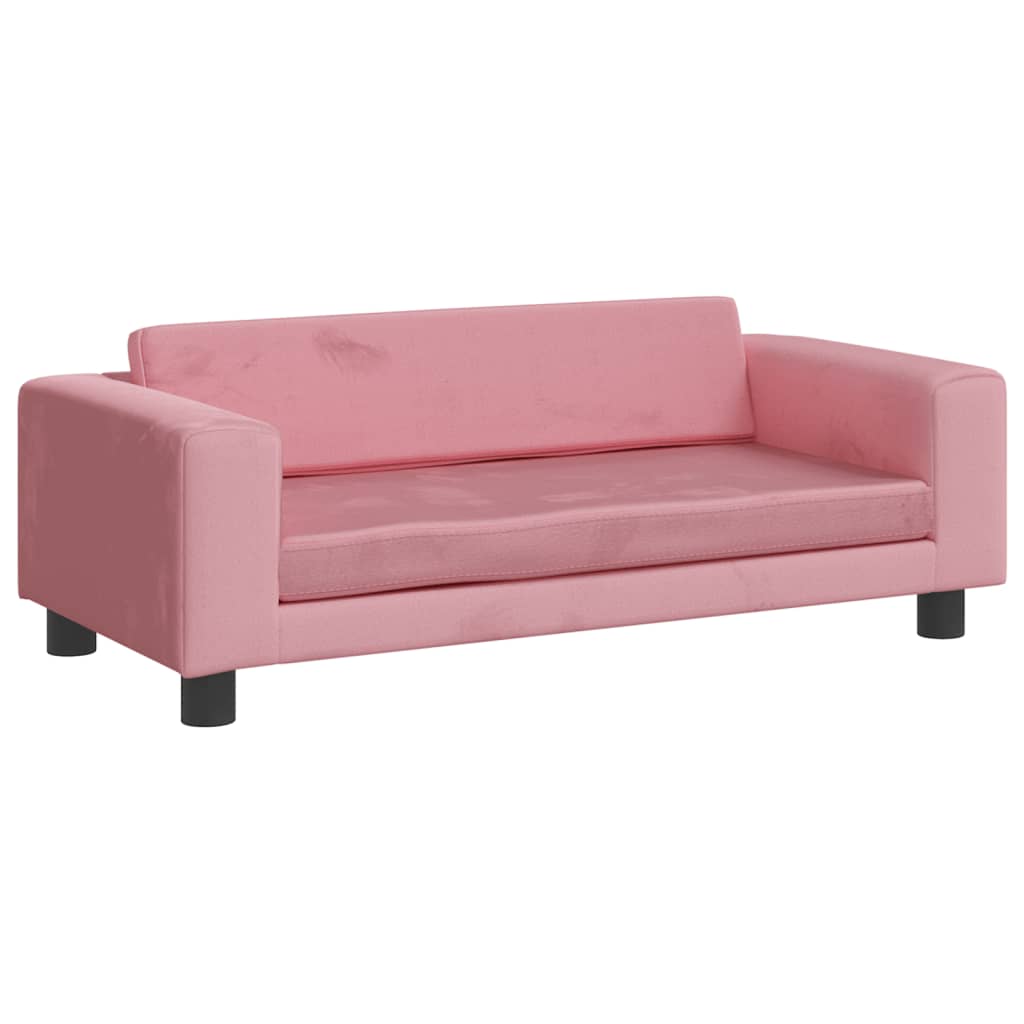 vidaXL Dječja fotelja s tabureom ružičasta 100 x 50 x 30 cm baršunasta