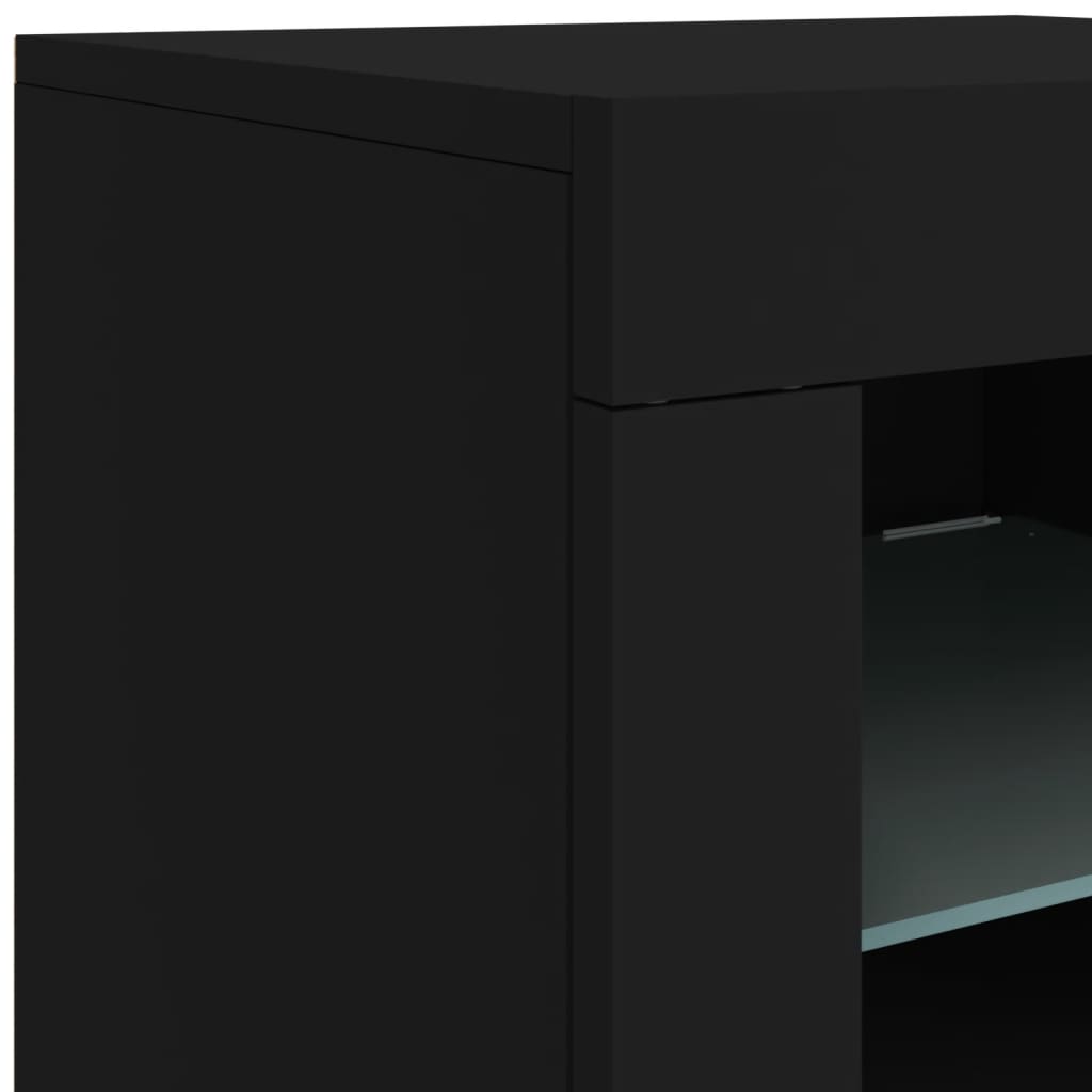 vidaXL Komoda s LED svjetlima crna 60,5x37x67 cm