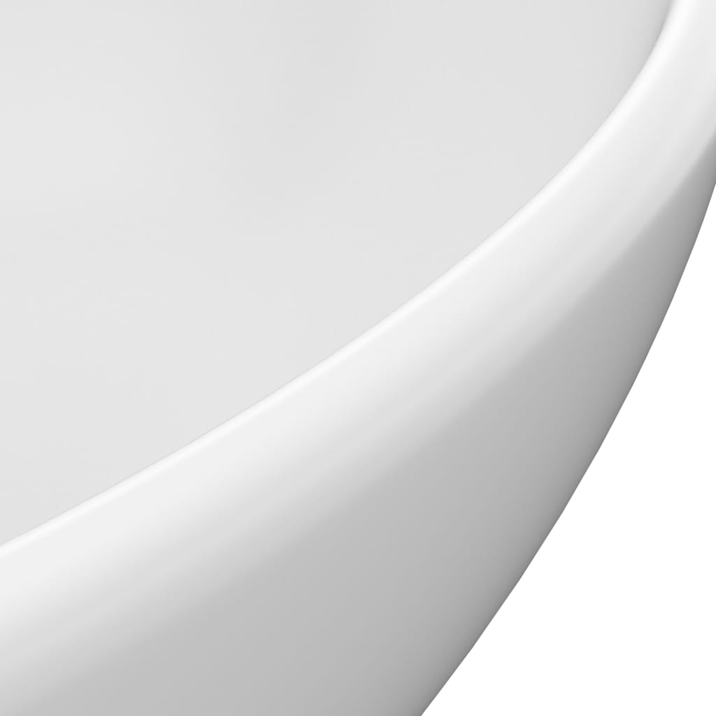 vidaXL Luksuzni ovalni umivaonik mat bijeli 40 x 33 cm keramički