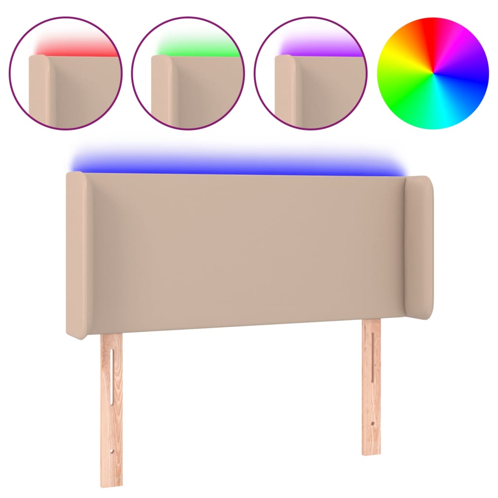 vidaXL LED uzglavlje boja cappuccina 93x16x78/88 cm od umjetne kože
