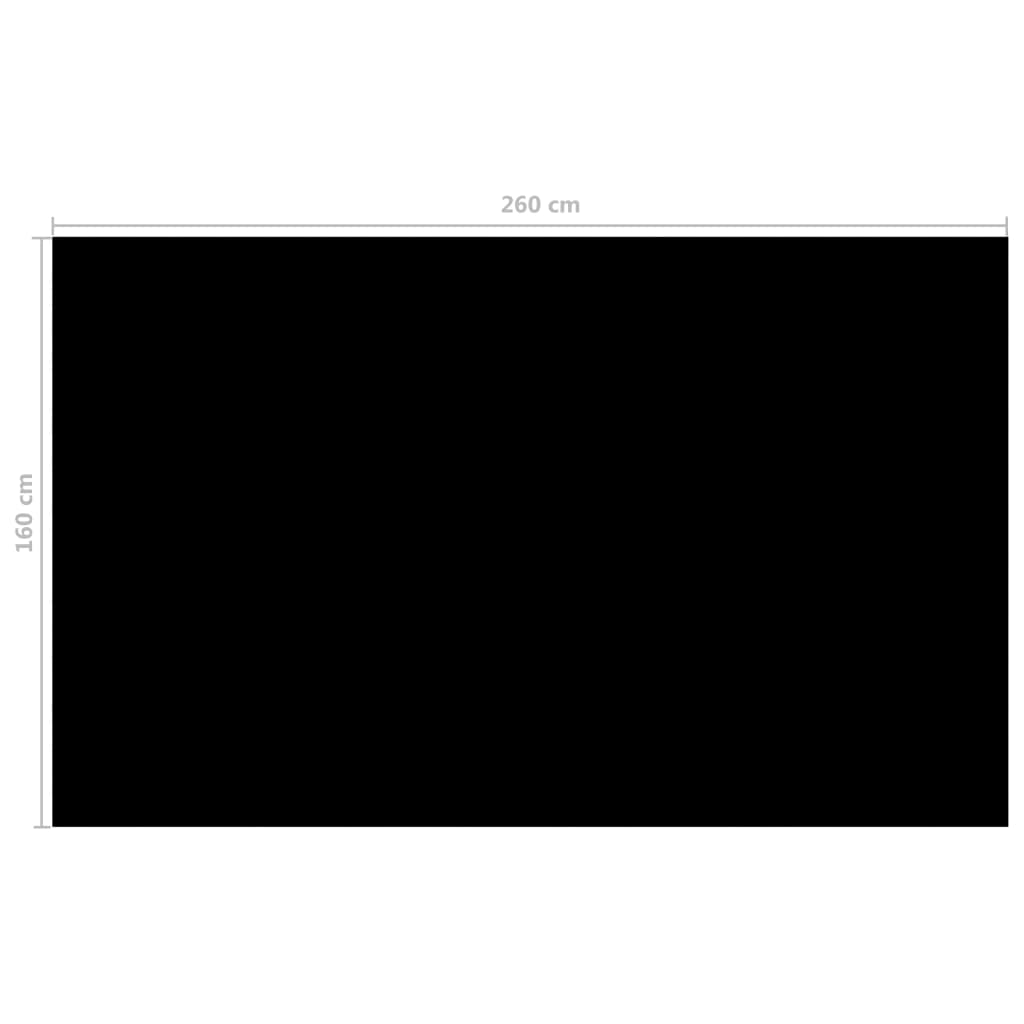 vidaXL Pokrivač za bazen crni 260 x 160 cm PE