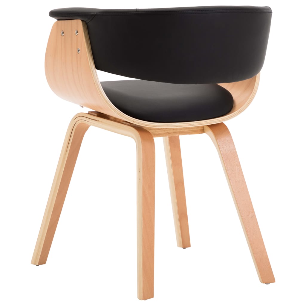 vidaXL Blagovaonska stolica od savijenog drva i umjetne kože crna
