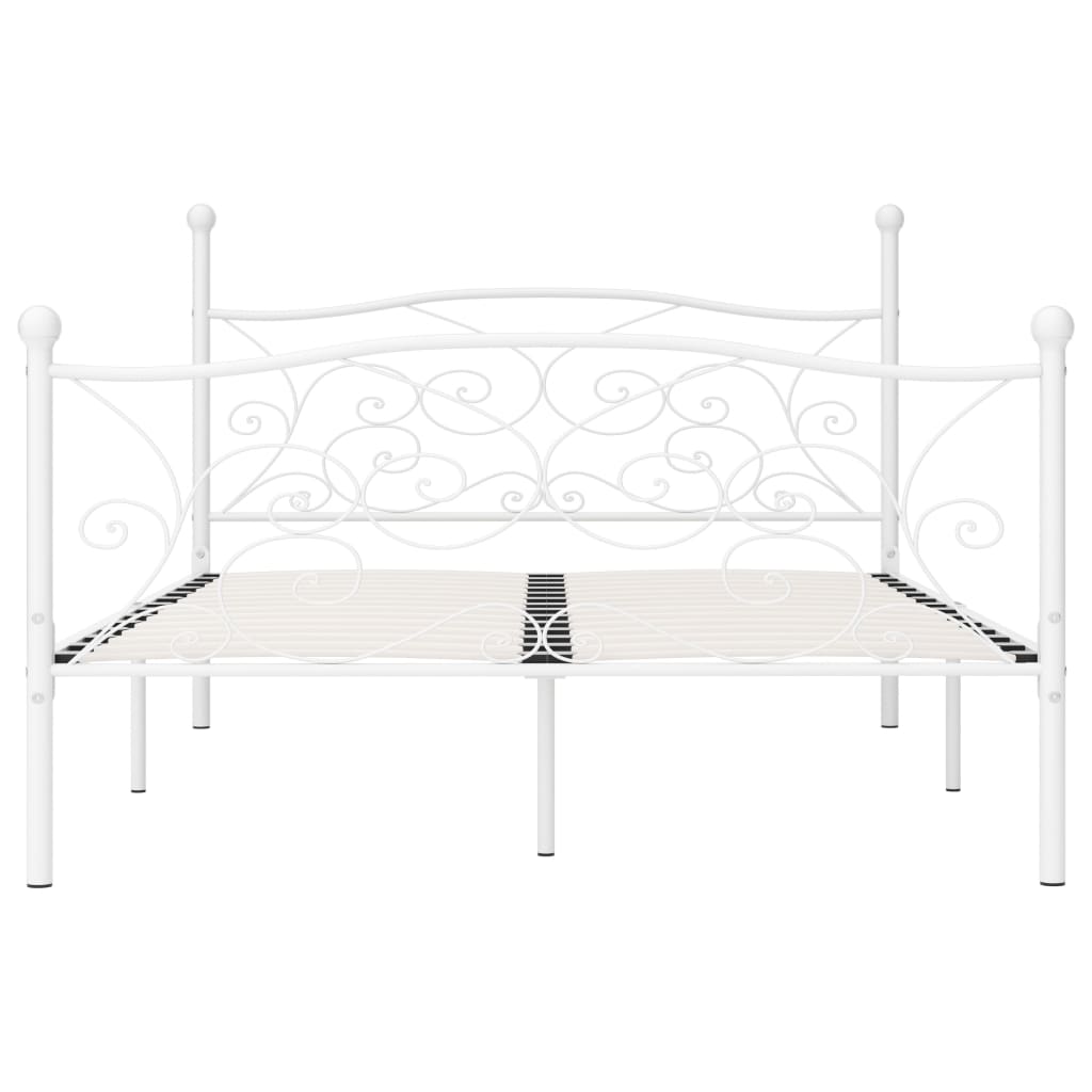 vidaXL Okvir za krevet s podnicama bijeli metalni 140 x 200 cm