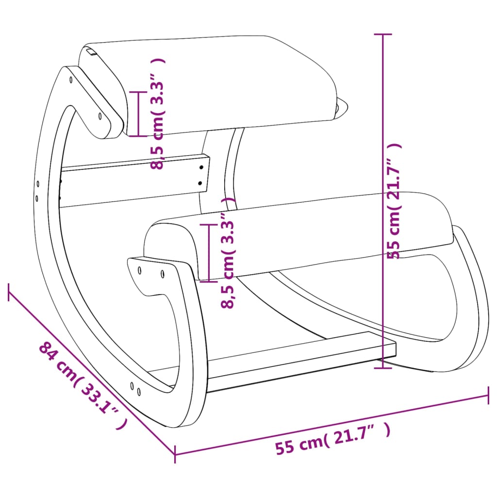 vidaXL Stolica klečalica smeđa 55 x 84 x 55 cm šperploča od breze